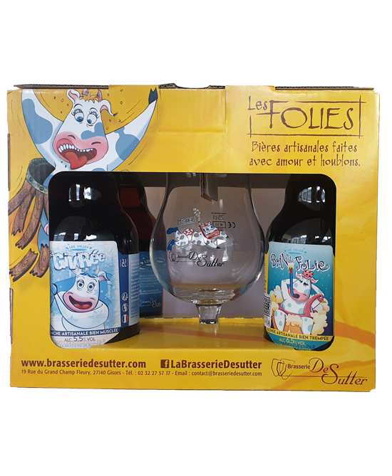 Coffret Les Folies 4 bières 33cl + 1 verre Sutter - RB-and-Beer